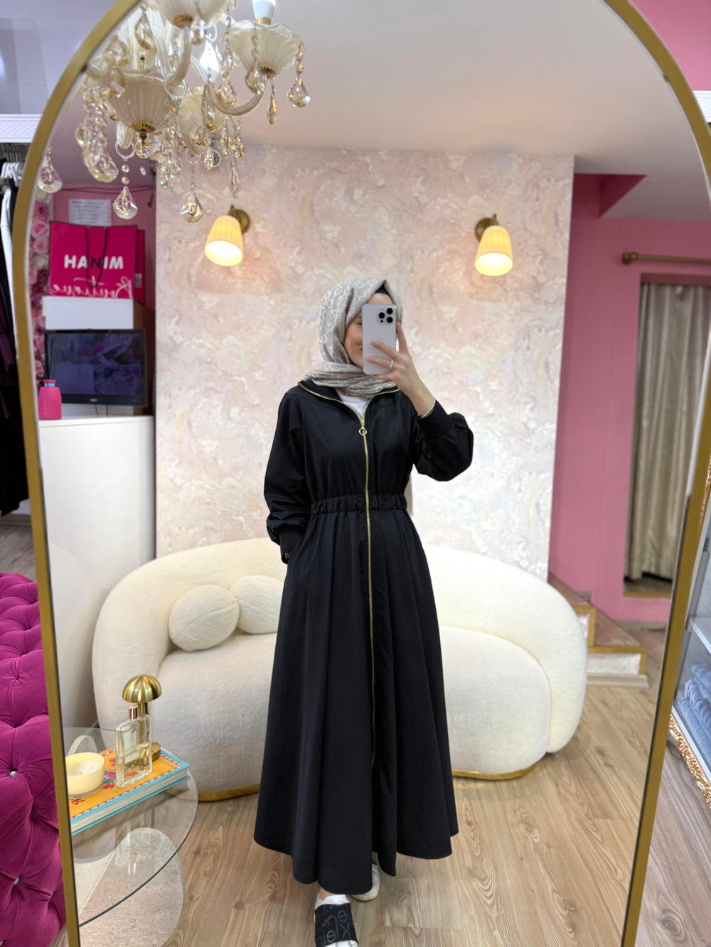 Fermuarlı Elbise-Siyah