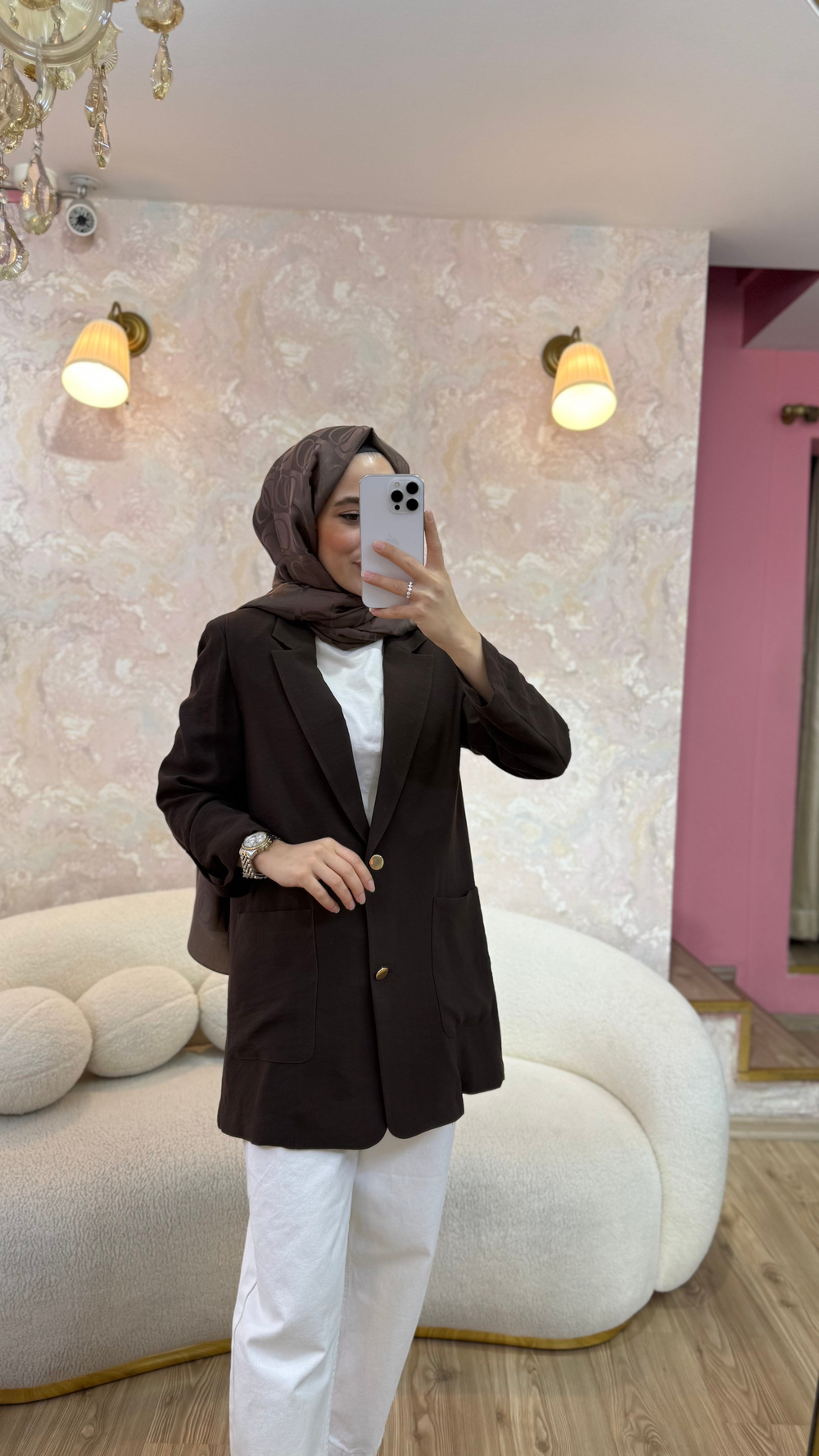 Kahve Blazer Ceket 