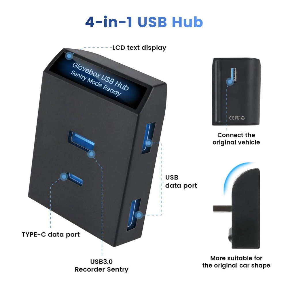 Tesla Model Y 4in1 Glove Box (Torpido USB Çoğaltıcı)