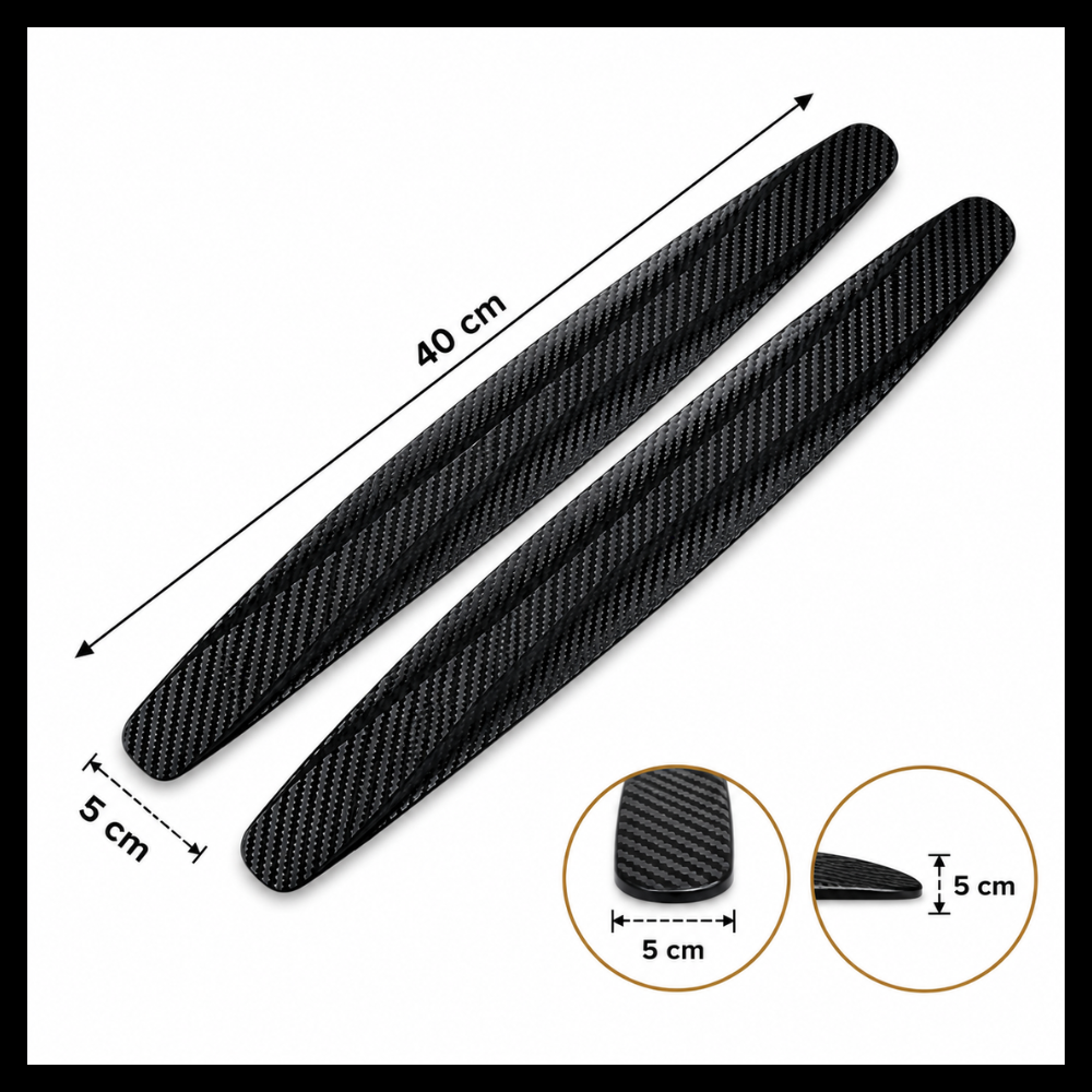 2li Premium Karbon Tampon Koruyucu Şerit – Araç Çizik, Sürtme ve Darbelere Karşı Güçlü Koruma Bandı 40x5 cm