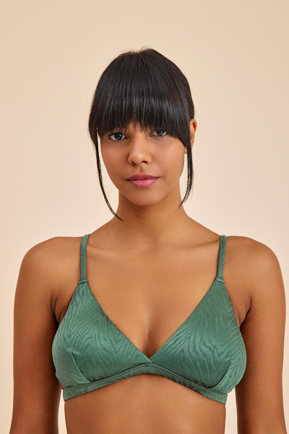 Bali Yeşil Dolgusuz Pedli Üçgen Bikini Üst