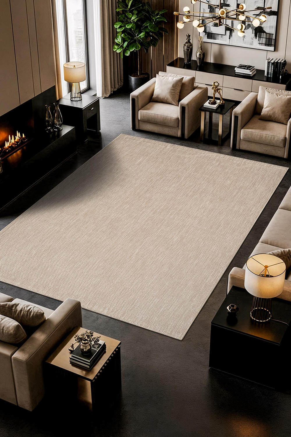 Zeen ZE002B Sisal Bej Kolay Temizlenebilir Makinede Yıkanabilir Mutfak Halısı