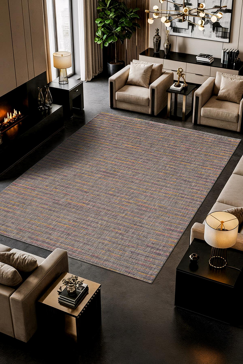 Zeen ZE003R Sisal Gri Kolay Temizlenebilir Makinede Yıkanabilir Mutfak Halısı