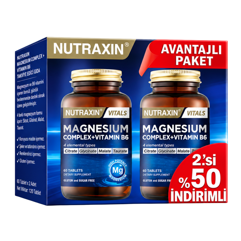 Nutraxin Magnesium Complex Vitamin B6 60 Tablet 2.si %50 İndirimli Fiyatları - Modern Eczane