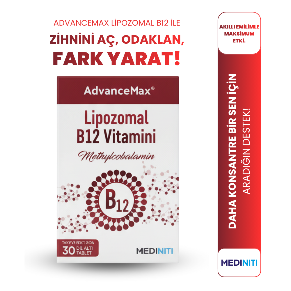 Advancemax Lipozomal B12 30 Dilaltı Tablet Fiyatları - Modern Eczane