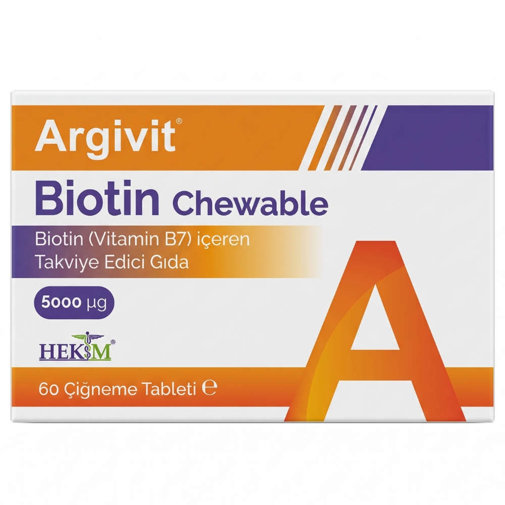 Argivit Biotin Chewable B7 Vitamini İçeren Takviye Edici Gıda 60 Çiğneme Tableti Fiyatları - Modern Eczane