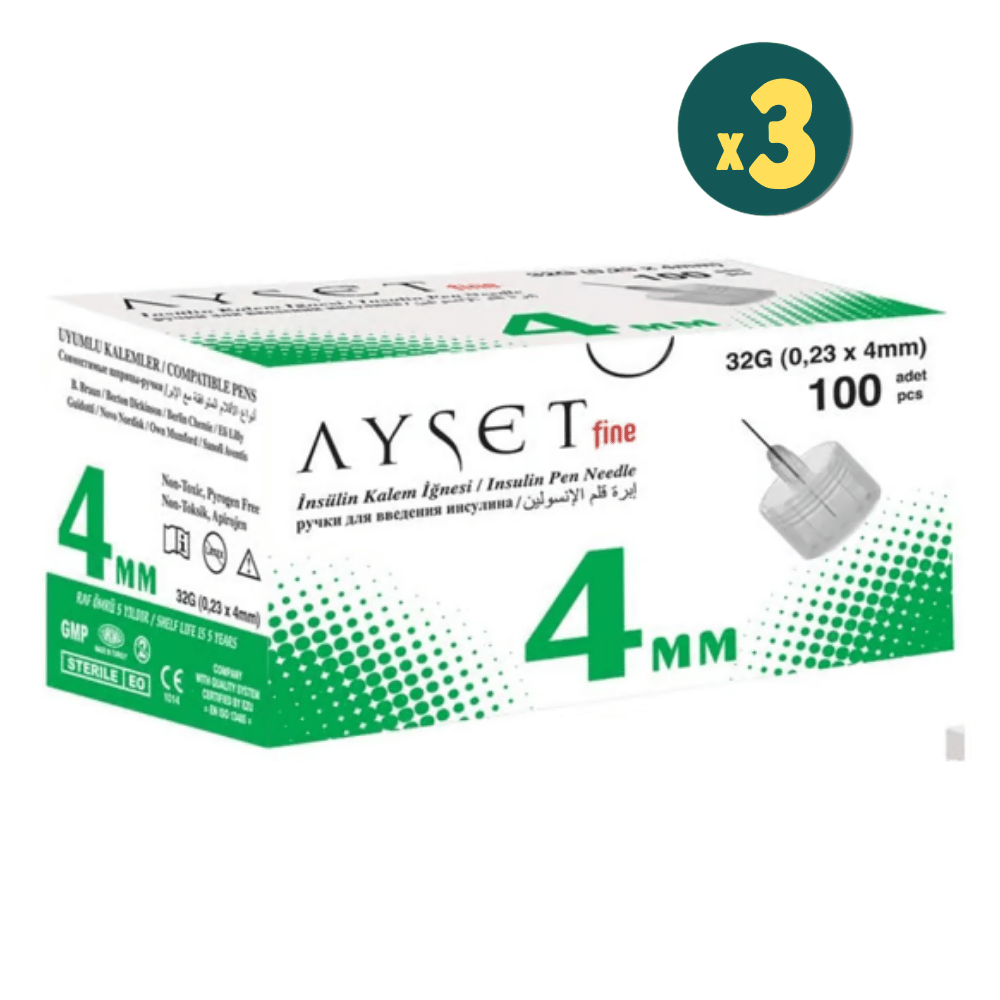 Ayset Fine İnsülin İğnesi 32G 0.23 x 4mm 3 Adet Fiyatları - Modern Eczane