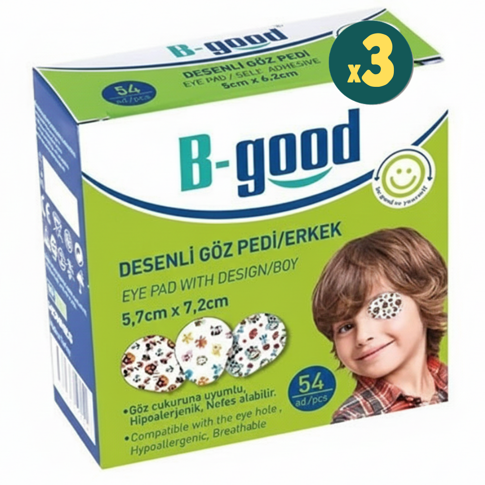 B-Good Desenli 54'lü Erkek Çocuk Göz Kapama Bandı 3 Adet Fiyatları - Modern Eczane