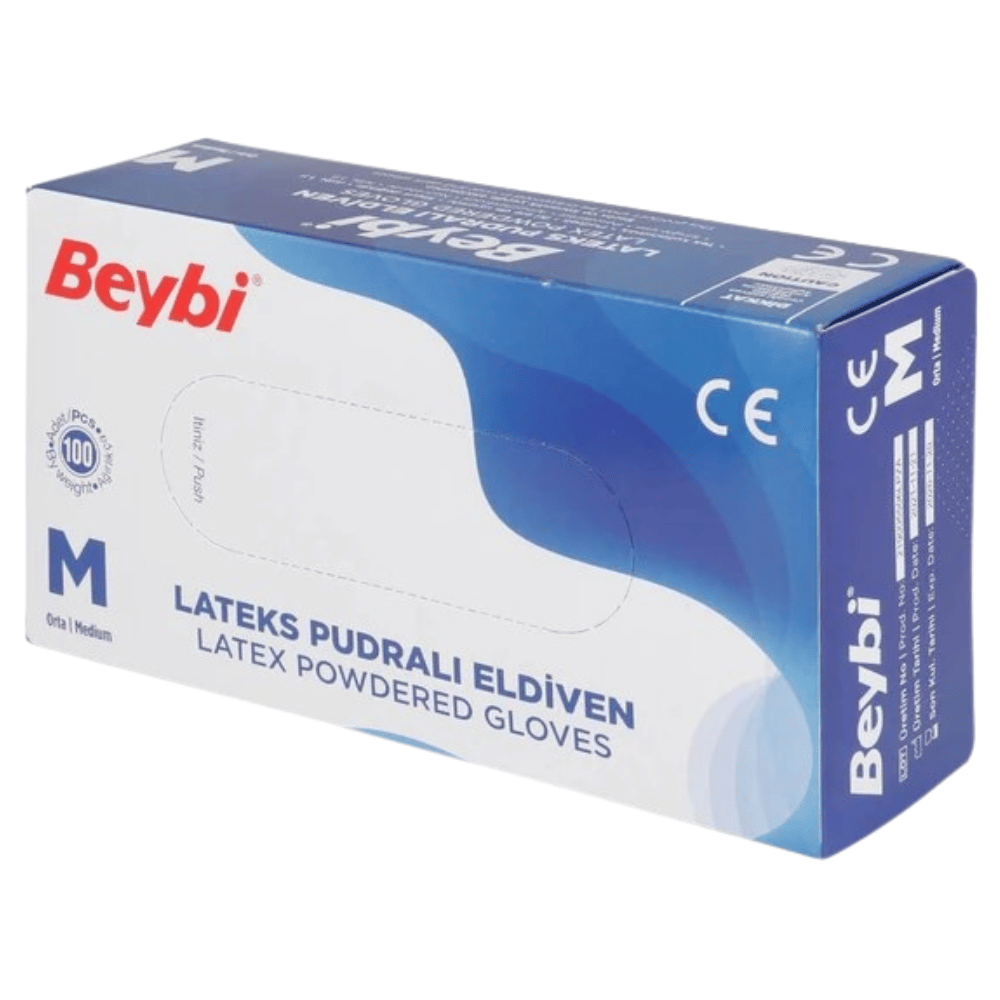 Beybi Eldiven Lateks Pudralı Medium 100'lü Fiyatları - Modern Eczane
