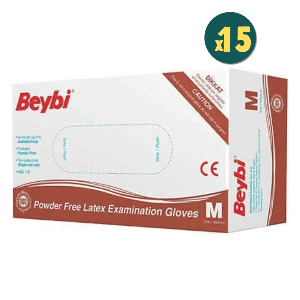 Beybi Pudrasız Lateks Muayene Eldiveni Medium 100 Adet 15 Kutu Fiyatları - Modern Eczane