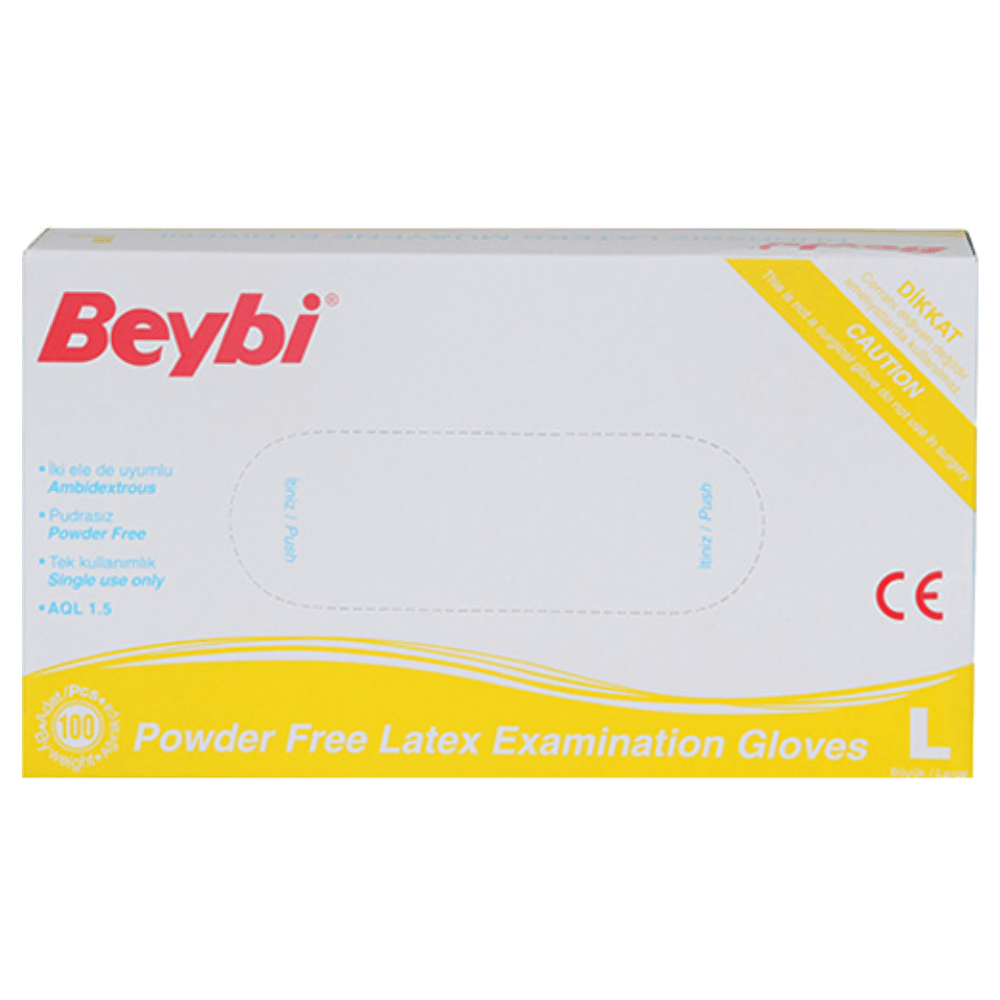 Beybi Pudrasız Lateks Muayene Eldiveni Large 100 Adet Fiyatları - Modern Eczane