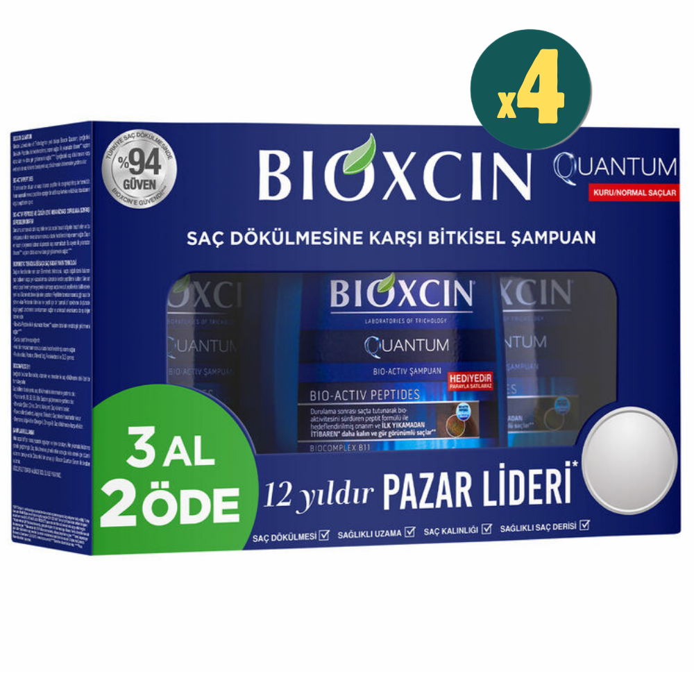 Bioxcin Quantum Kuru ve Normal Saçlar İçin Şampuan 300 ml - 3 Al 2 Öde 4 Adet Fiyatları - Modern Eczane