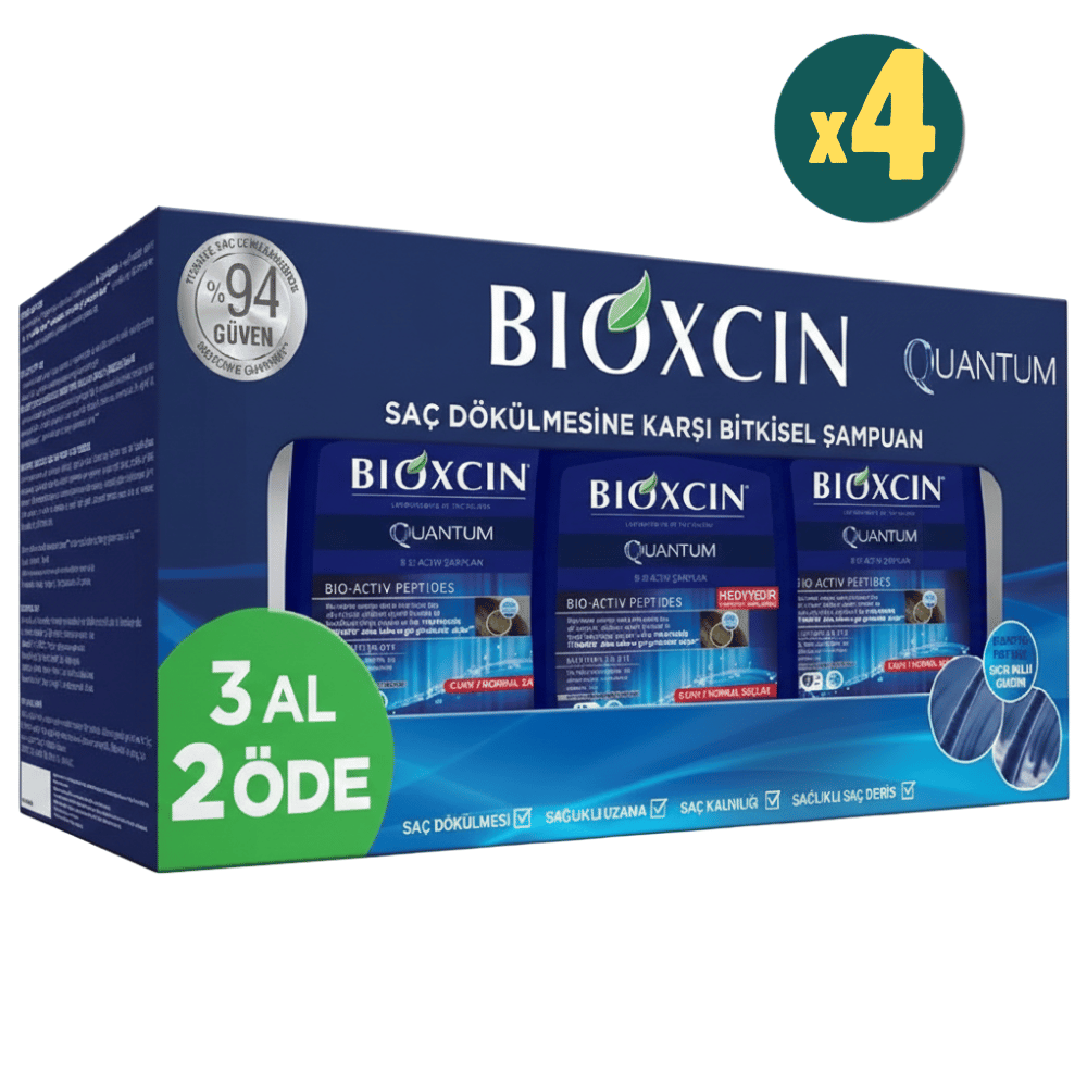 Bioxcin Quantum Yağlı Saçlar İçin Şampuan 300 ml - 3 Al 2 Öde X 4 Adet
