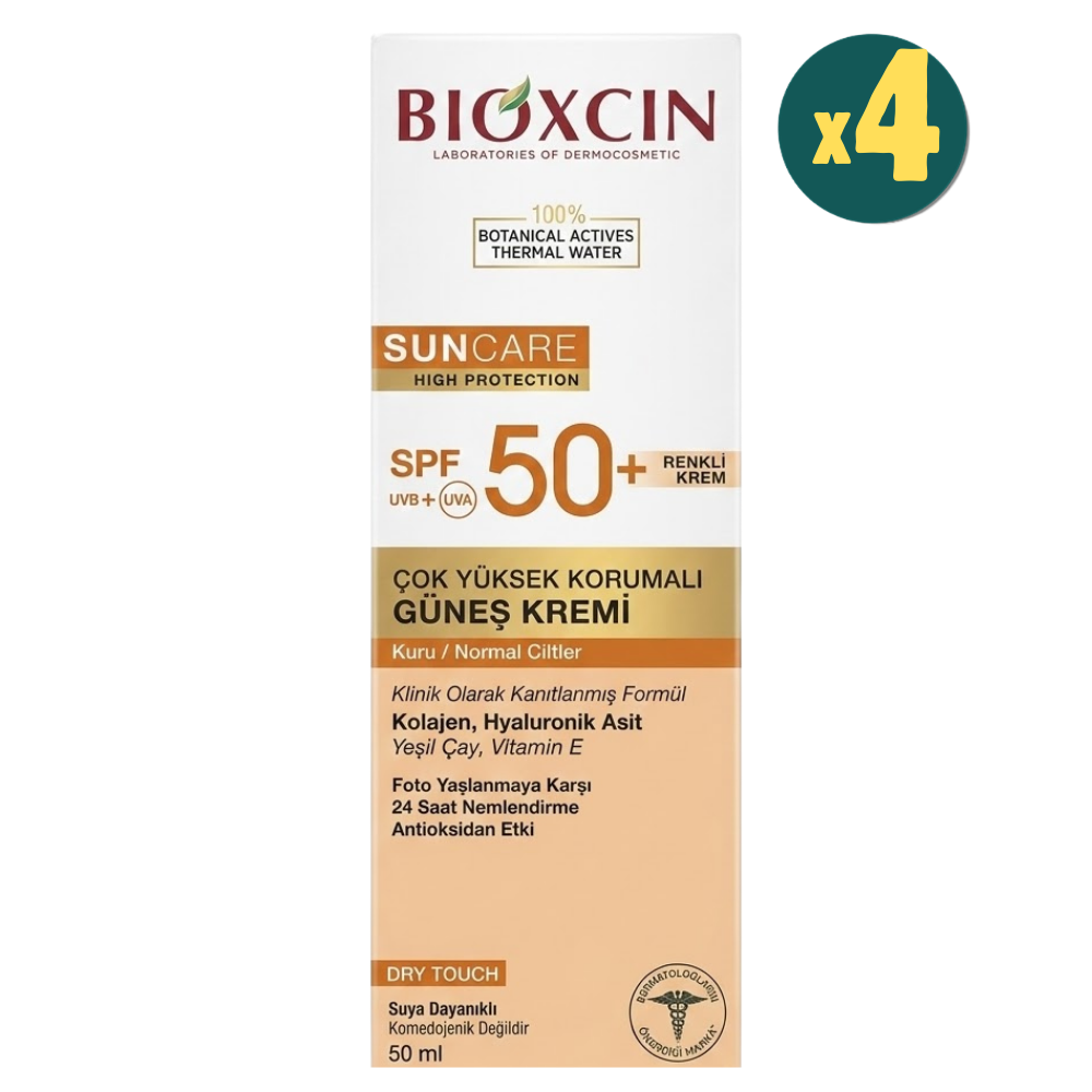 Bioxcin Sun Care Güneş Krem Renkli Yüksek Korumalı Kuru & Normal Ciltler İçin SPF50+  50 ml 4 Adet Fiyatları - Modern Eczane