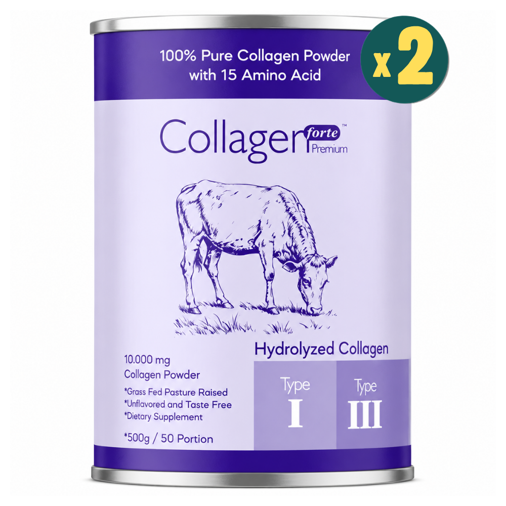 Collagen Forte Collagen Powder %100 Saf Doğal Çift Hidrolize Kolajen Peptitler 500 gr 2 Adet Fiyatları - Modern Eczane