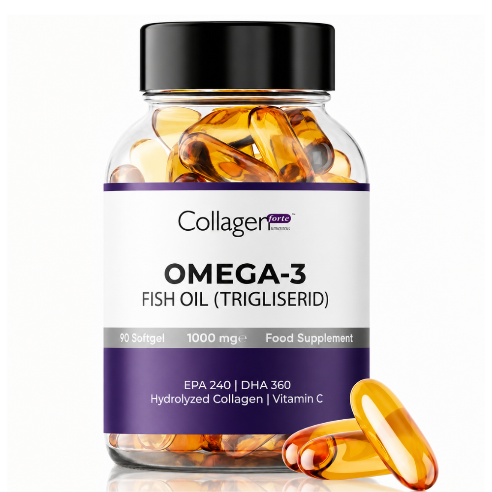 Collagen Forte Omega-3 Premium Fish Oil Balık Yağı Hidrolize Kolajen Vitamin C 1000 mg 90 Softgel Fiyatları- Modern Eczane