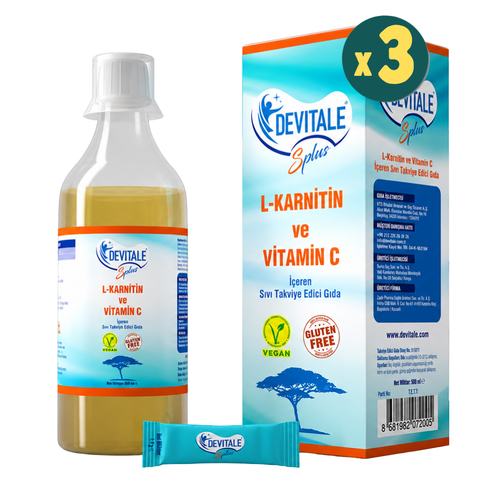 Devitale Splus L-Karnitin & Vitamin C 500 ml 3 Adet Fiyatları - Modern Eczane