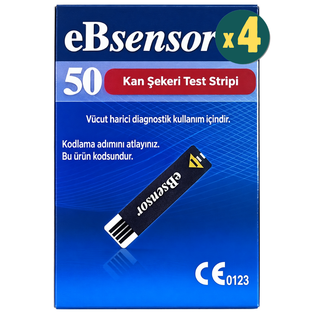 Ebsensor Kan Şekeri Test Stripi 50'li 4 Adet Fiyatları - Modern Eczane