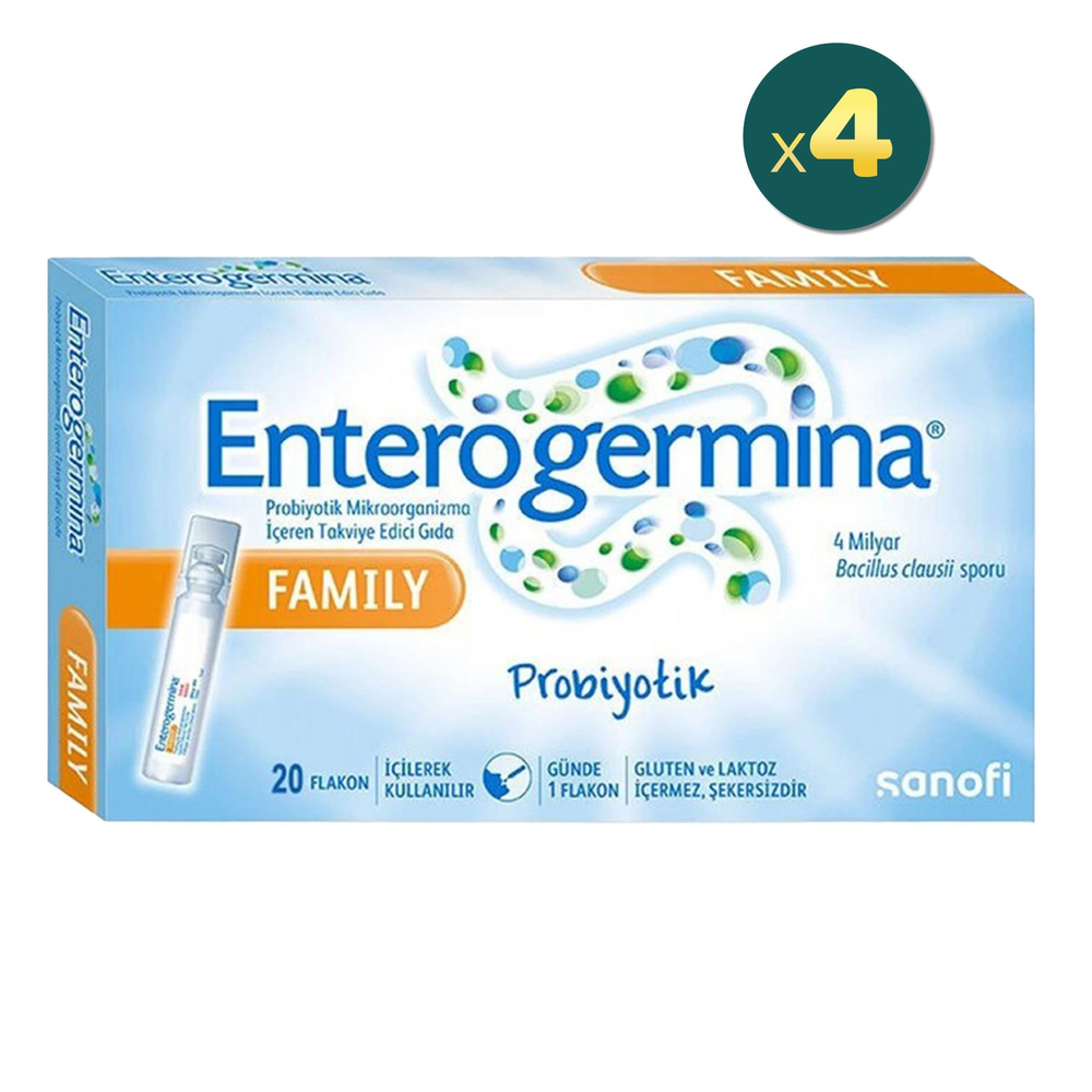 Enterogermina Family Probiyotik İçeren Takviye Edici Gıda 20 Flakon 4 Adet Fiyatları