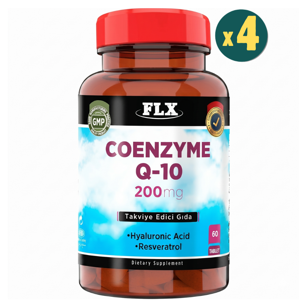 FLX Coenzyme Q10 200 mg Hyaluronik Asit Resveratrol 60 Tablet 4 Adet Fiyatları - Modern Eczane