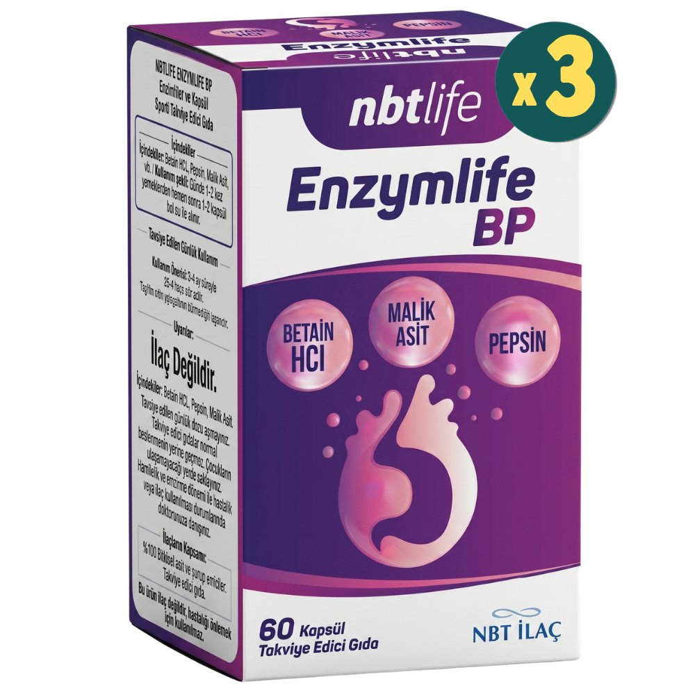 NBT Life Enzymlife BP 60 Kapsül 3 Adet Fiyatları - Modern Eczane