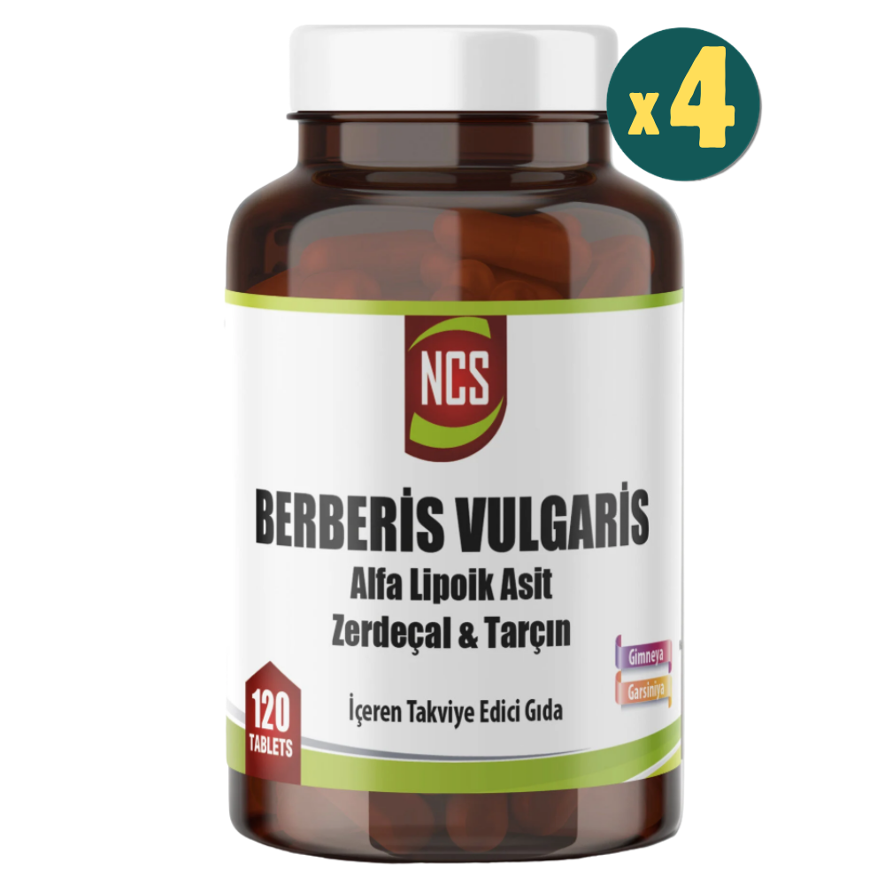 NCS Berberis Vulgaris Alfa Lipoik Asit Zerdeçal Tarçın 120 Tablet 4 Adet Fiyatları - Modern Eczane