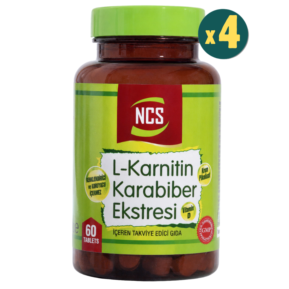Ncs L-karnitin Karabiber Ekstresi 60 Tablet 4 Adet Fiyatları - Modern Eczane