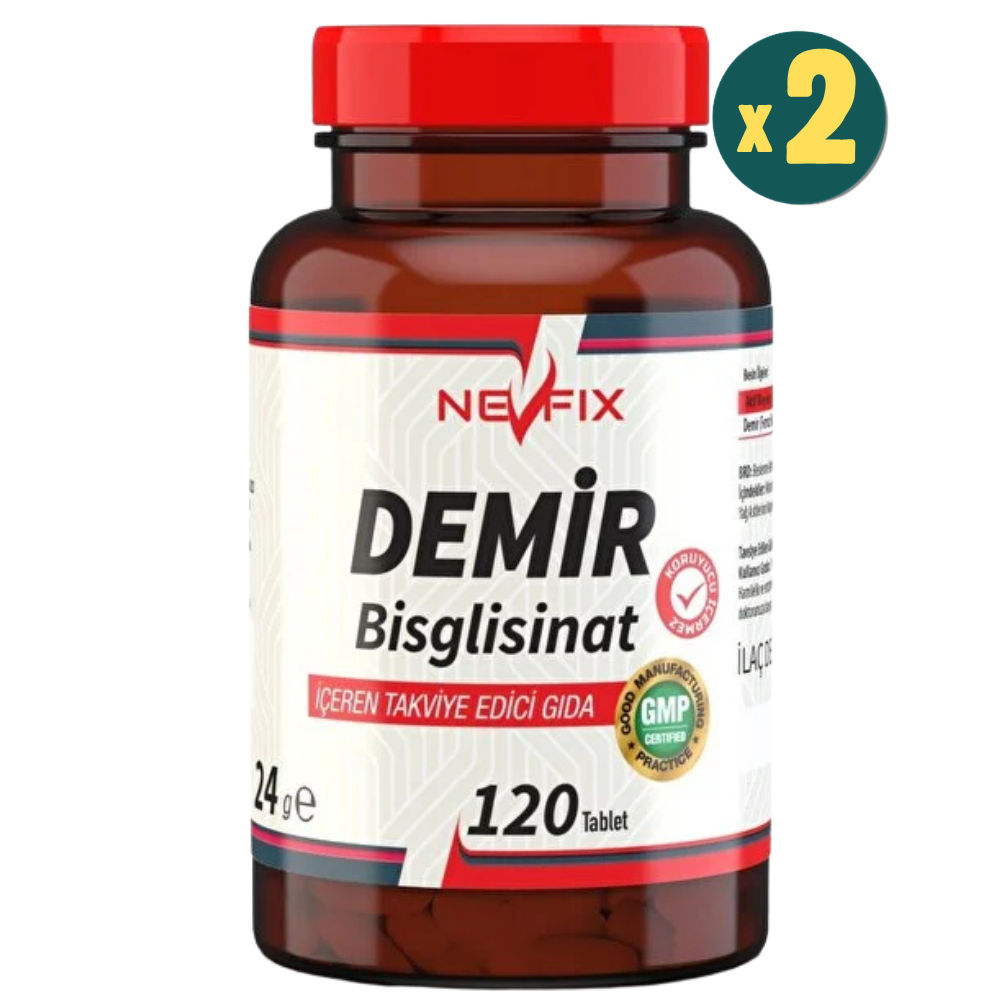 Nevfix Demir Bisglisinat 120 Tablet 2 Adet Fiyatları - Modern Eczane