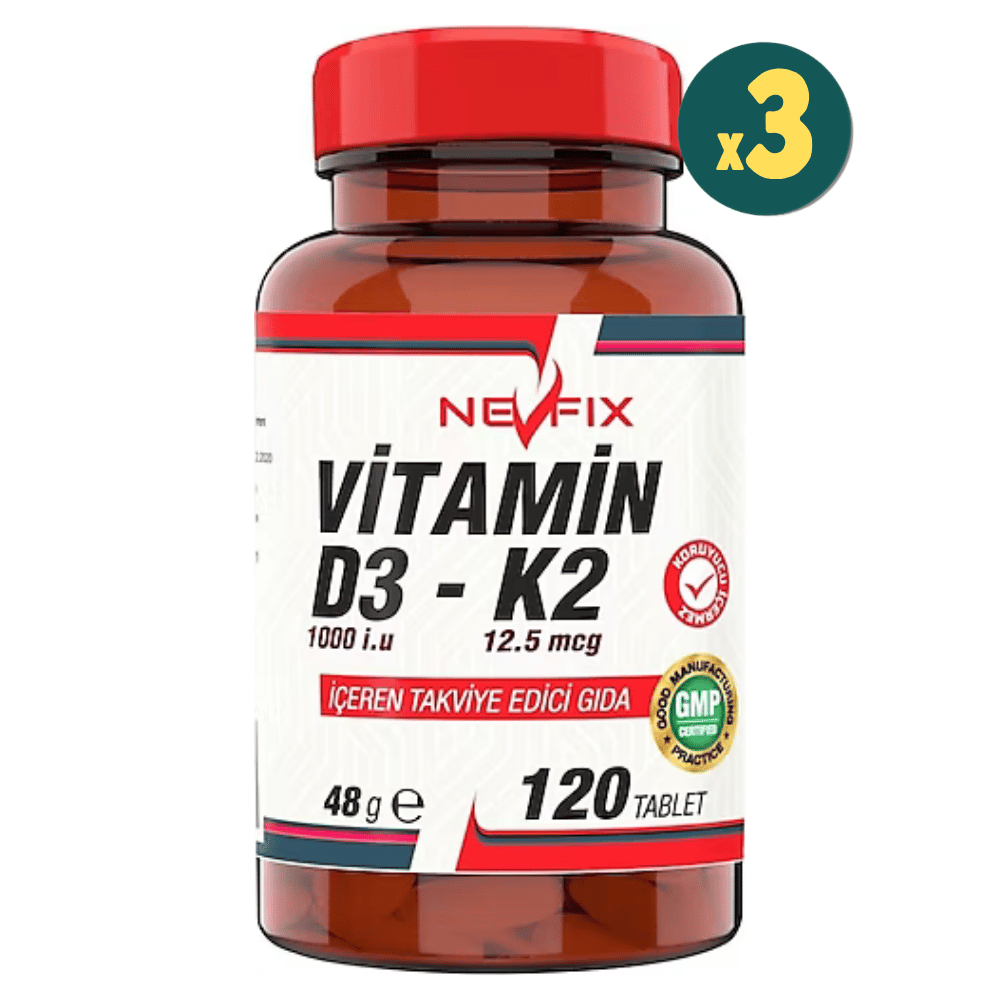 Nevfix Vitamin D3-K2 120 Tablet 3 Adet