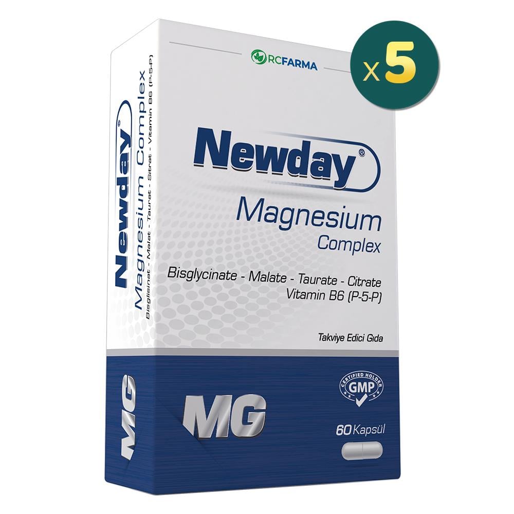 Newday Magnezyum Complex 60 Kapsül 5 Adet Fiyatları - Modern Eczane