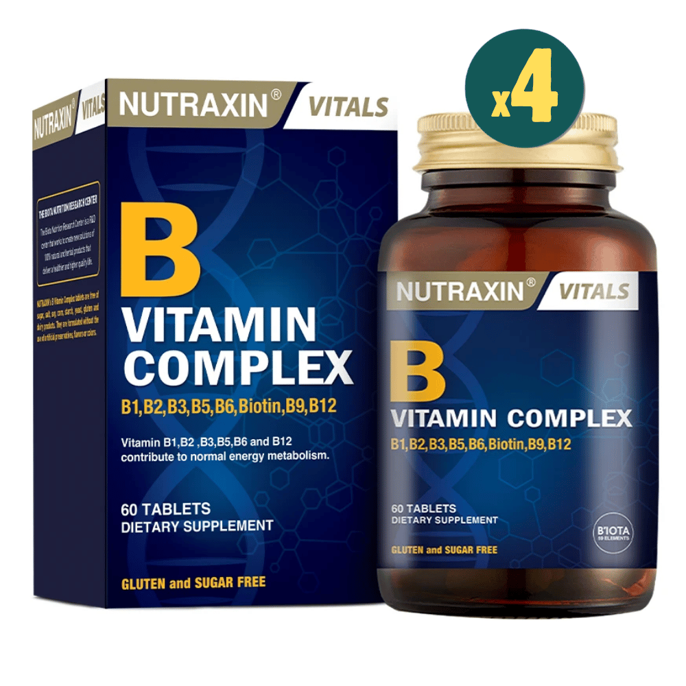 Nutraxin B Complex Vitamin 60 Kapsül 4 Adet Fiyatları - Modern Eczane