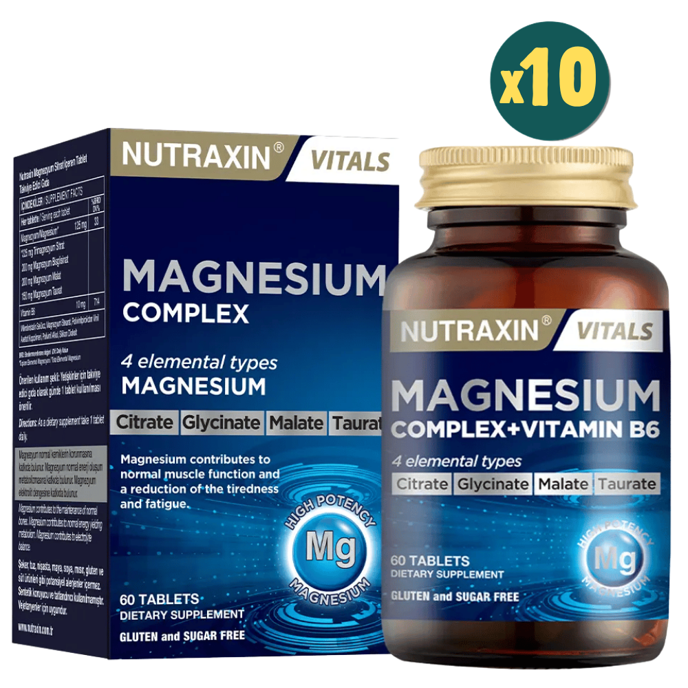 Nutraxin Magnesium Complex Vitamin B6 60 Tablet 10 Adet Fiyatları - Modern Eczane