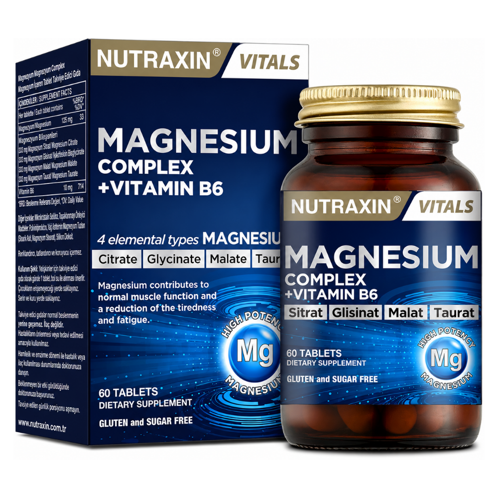 Nutraxin Magnesium Complex Vitamin B6 60 Tablet Fiyatları - Modern Eczane