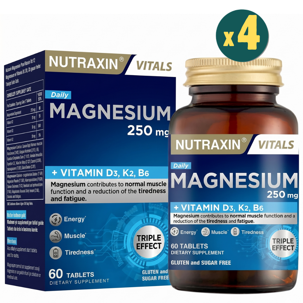 Nutraxin Magnesium Daily 60 Tablet 4 Adet Fiyatları - Modern Eczane