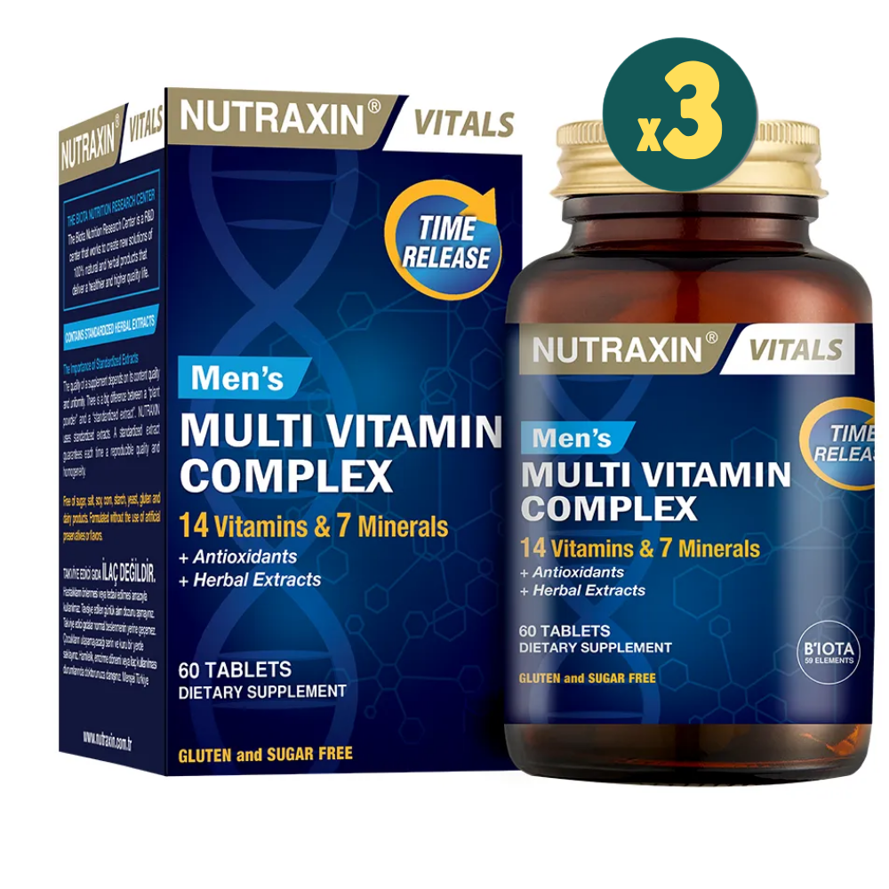 Nutraxin Mens Multi Vitamin Complex 60 Tablet 3 Adet