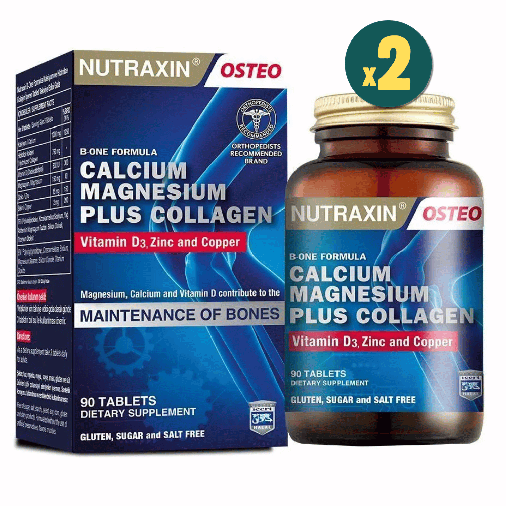 Nutraxin Osteo B One Formula Calcium Magnesium Plus Collagen 90 Tablet 2 Adet Fiyatları - Modern Eczane