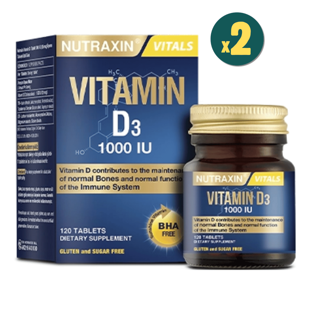 Nutraxin Vitamin D3 1000 IU 120 Tablet 2 Adet Fiyatları - Modern Eczane