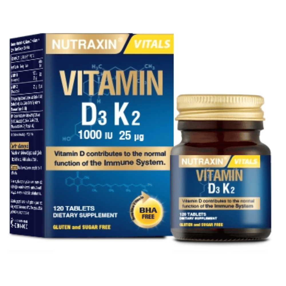 Nutraxin Vitamin D3K2 1000 IU 120 Tablet Fiyatları - Modern Eczane
