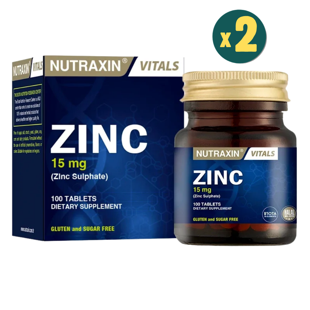 Nutraxin Zinc 15 mg 100 Tablet 2 Adet Fiyatları - Modern Eczane