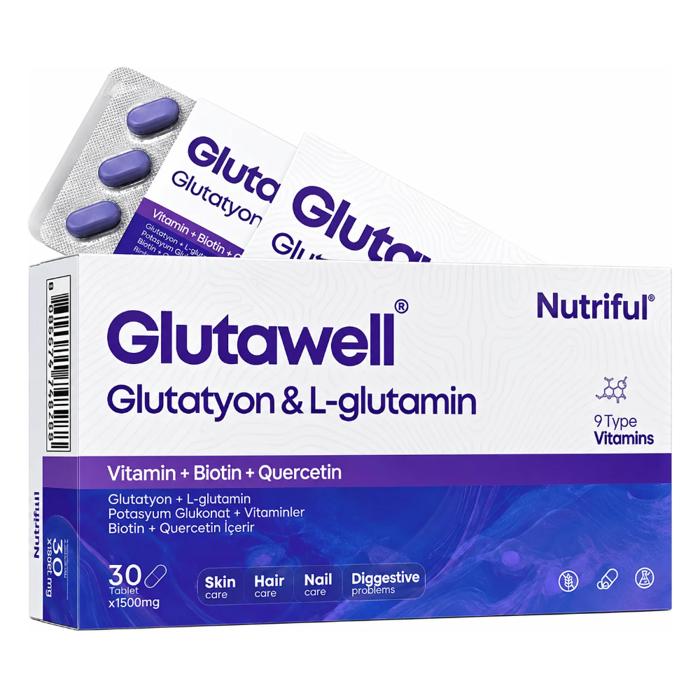 Nutriful Glutawell Glutatyon ve L-glutamin 30 Tablet Fiyatları - Modern Eczane