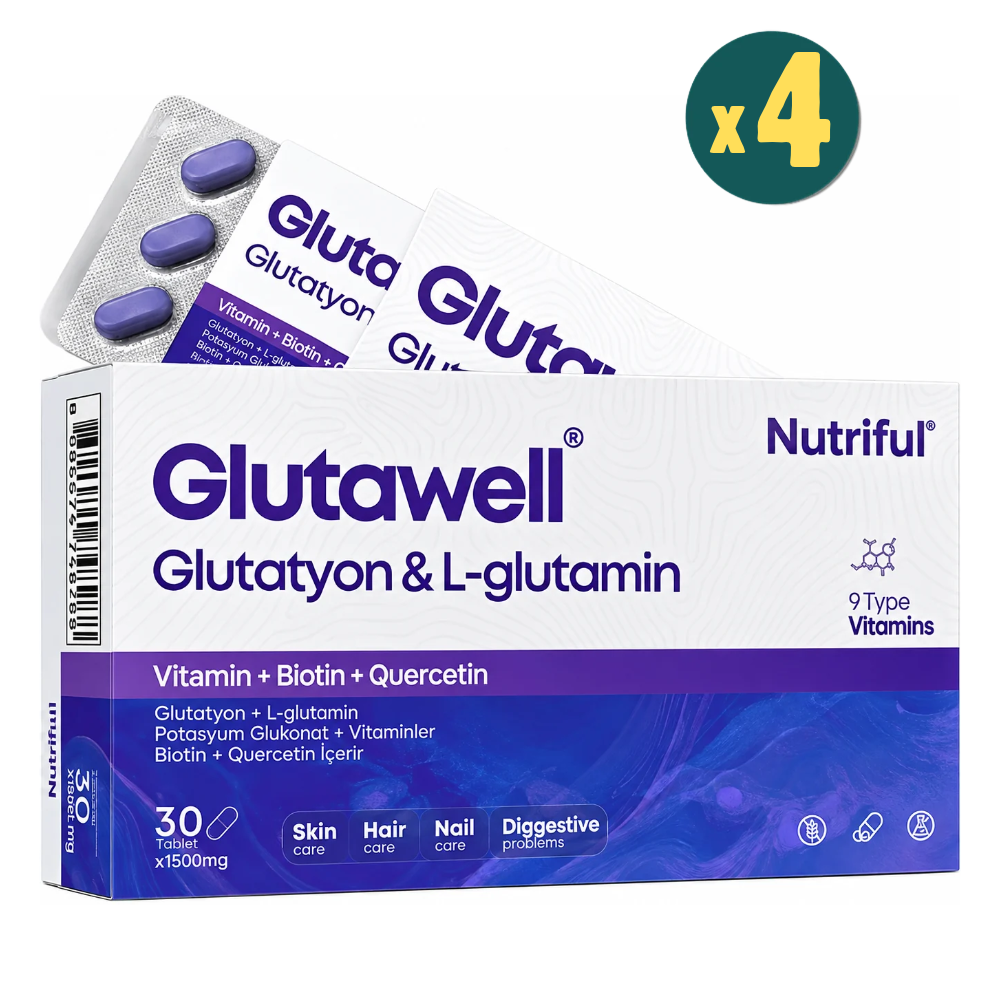 Nutriful Glutawell Glutatyon ve L-glutamin 30 Tablet 4 Adet Fiyatları - Modern Eczane