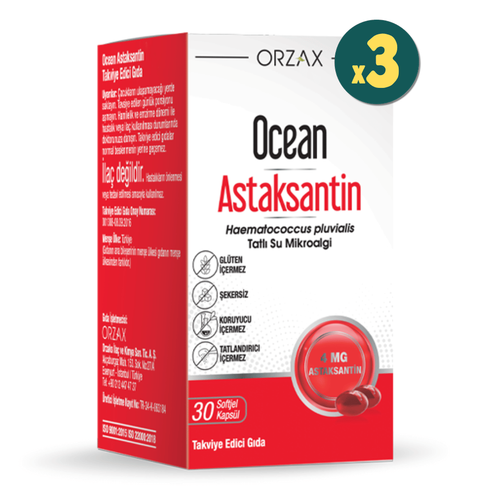 Ocean Astaksantin 30 Kapsül 3 Adet
