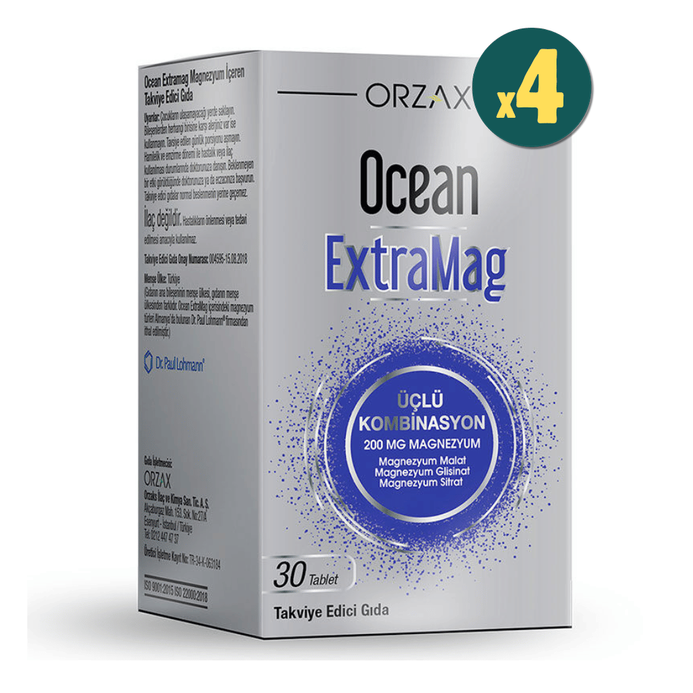 Ocean ExtraMag 30 Tablet 4 Adet Fiyatları - Modern Eczane