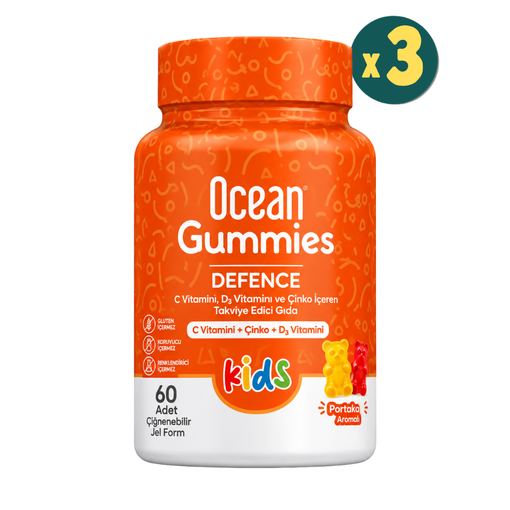 Ocean Gummies Defence Kids 60 Jel Form 3 Adet Fiyatları - Modern Eczane