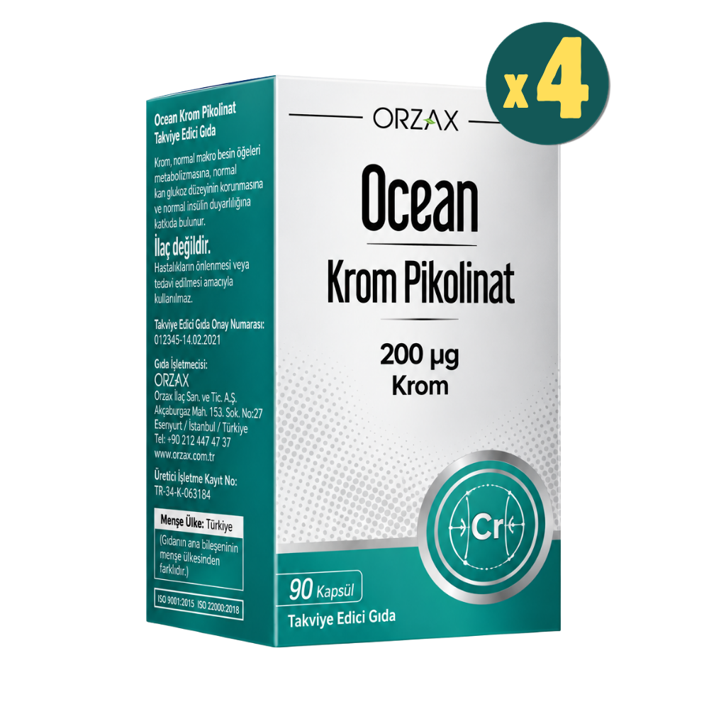 Ocean Krom Pikolinat 90 Bitkisel Kapsül 4 Adet Fiyatları - Modern Eczane