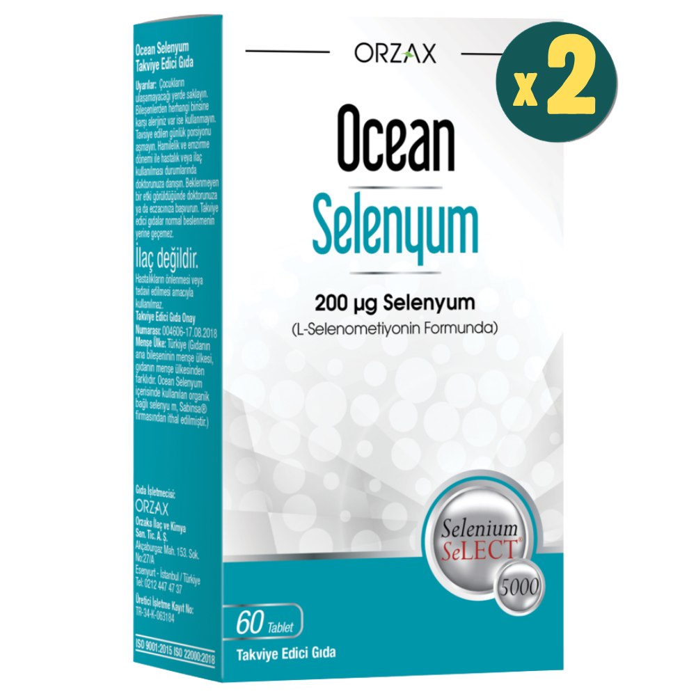 Ocean Selenyum 200 mcg 60 Tablet 2 Adet Fiyatları - Modern Eczane
