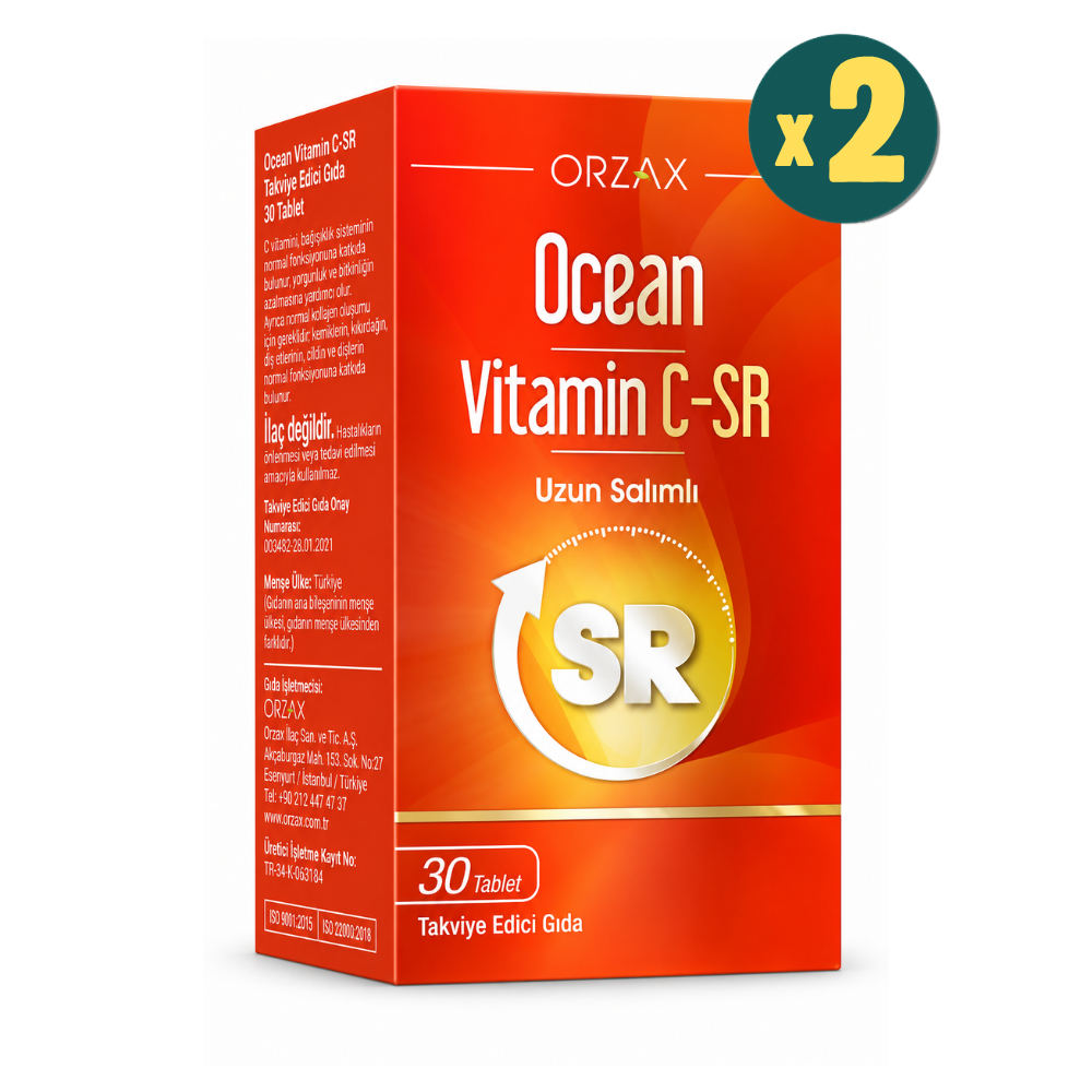 Ocean Vitamin C-SR 500 mg 30 Tablet 2 Adet Fiyatları - Modern Eczane