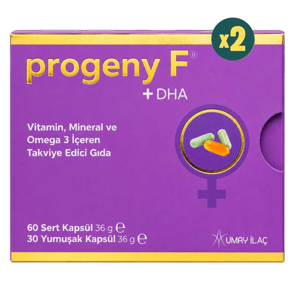 Progeny F + DHA 60 Sert Kapsül + 30 Yumuşak Kapsül 2 Adet Fiyatları - Modern Eczane