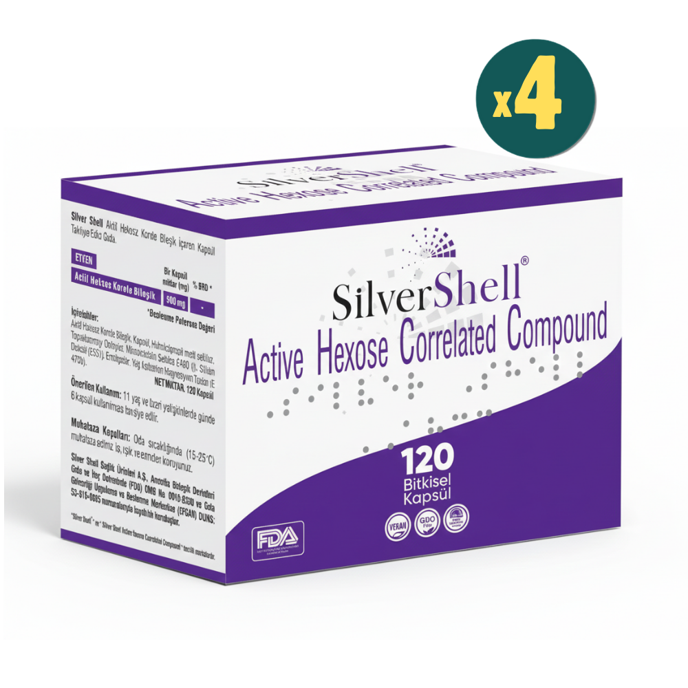 Silver Shell Ahcc 500 mg 120 Vegan Kapsül 4 Adet Fiyatları - Modern Eczane
