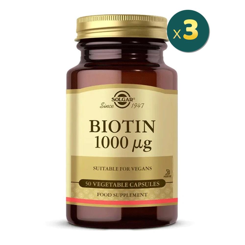 Solgar Biotin 1000 mcg 50 Kapsül 3 Adet Fiyatları - Modern Eczane